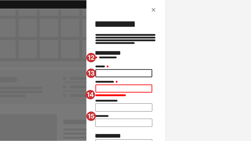 Abstract form illustrating navigation and accessibility features matching the list below.